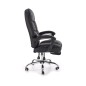 Scaun directorial Alvin, 118-128 cm, suport picioare extensibil, baza metal, roti cauciucate, balansare, multiblock, piele
