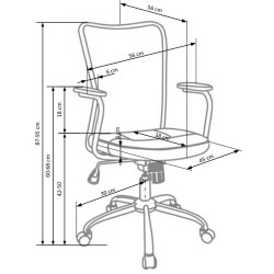 Scaun birou ergonomic Halmar Andy, inaltime reglabila 87-95cm, functie balansare, functie blocare, textil/plasa, verde/gri