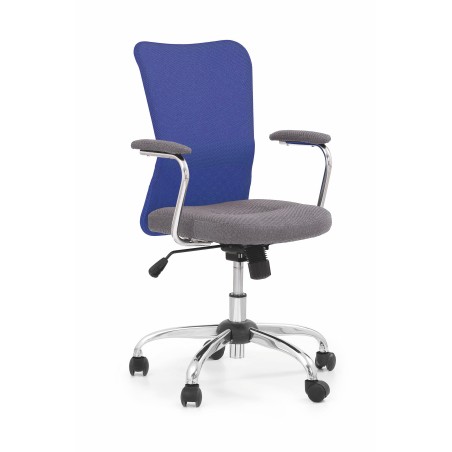 Scaun birou ergonomic Halmar Andy, inaltime reglabila 87-95cm, functie balansare, functie blocare, textil/plasa, albastru/gri
