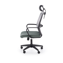 Scaun birou ergonomic Halmar Arsen, inaltime reglabila 113-124cm, suport lombar, textil/plasa, verde/gri
