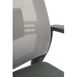 Scaun birou ergonomic Halmar Arsen, inaltime reglabila 113-124cm, suport lombar, textil/plasa, verde/gri