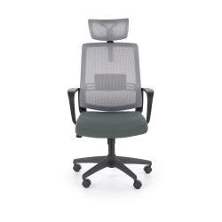 Scaun birou ergonomic Halmar Arsen, inaltime reglabila 113-124cm, suport lombar, textil/plasa, verde/gri