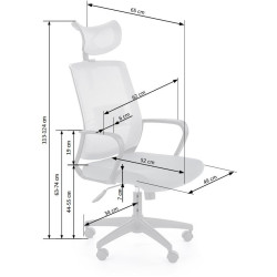 Scaun birou ergonomic Halmar Arsen, inaltime reglabila 113-124cm, suport lombar, textil/plasa, verde/gri