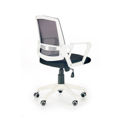Scaun birou ergonomic Halmar Ascot, inaltime reglabila 94-104cm, roti cauciucate, textil/plasa, negru/alb