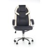 Scaun directorial Halmar Barton, inaltime reglabila 115-123cm, roti cauciucate, piele, negru/alb