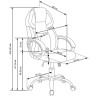 Scaun directorial Halmar Barton, inaltime reglabila 115-123cm, roti cauciucate, piele, negru/alb