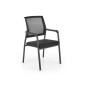 Scaun de conferinta Bergen, baza metal, sezut textil, spatar mesh, suporturi antiderapante, 58x60x90x46 cm, negru