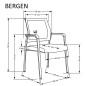 Scaun de conferinta Bergen, baza metal, sezut textil, spatar mesh, suporturi antiderapante, 58x60x90x46 cm, negru