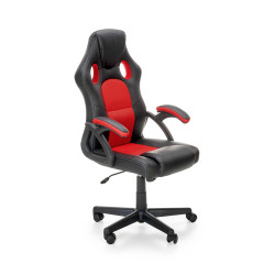 Scaun gaming Halmar Berkel, inaltime reglabila 108-117cm, functie balansare, functie blocare, piele, negru/rosu