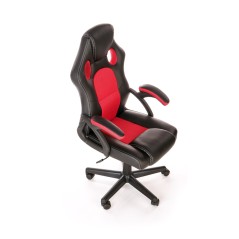 Scaun gaming Halmar Berkel, inaltime reglabila 108-117cm, functie balansare, functie blocare, piele, negru/rosu