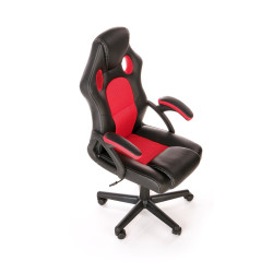 Scaun gaming Halmar Berkel, inaltime reglabila 108-117cm, functie balansare, functie blocare, piele, negru/rosu