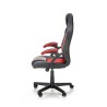 Scaun gaming Halmar Berkel, inaltime reglabila 108-117cm, functie balansare, functie blocare, piele, negru/rosu