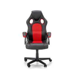 Scaun gaming Halmar Berkel, inaltime reglabila 108-117cm, functie balansare, functie blocare, piele, negru/rosu