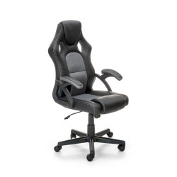 Scaun gaming Halmar Berkel, inaltime reglabila 108-117cm, functie balansare, functie blocare, piele, negru/gri