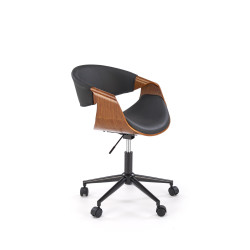Scaun birou Halmar Bilbo, inaltime reglabila 72-82cm, baza metal, stil modern, piele, maro/negru