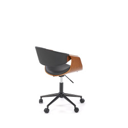 Scaun birou Halmar Bilbo, inaltime reglabila 72-82cm, baza metal, stil modern, piele, maro/negru