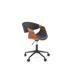 Scaun birou Halmar Bilbo, inaltime reglabila 72-82cm, baza metal, stil modern, piele, maro/negru