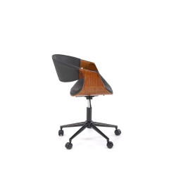 Scaun birou Halmar Bilbo, inaltime reglabila 72-82cm, baza metal, stil modern, piele, maro/negru