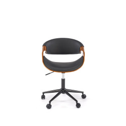 Scaun birou Halmar Bilbo, inaltime reglabila 72-82cm, baza metal, stil modern, piele, maro/negru