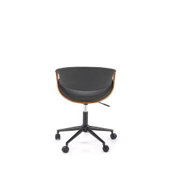 Scaun birou Halmar Bilbo, inaltime reglabila 72-82cm, baza metal, stil modern, piele, maro/negru