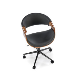 Scaun birou Halmar Bilbo, inaltime reglabila 72-82cm, baza metal, stil modern, piele, maro/negru