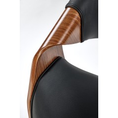 Scaun birou Halmar Bilbo, inaltime reglabila 72-82cm, baza metal, stil modern, piele, maro/negru