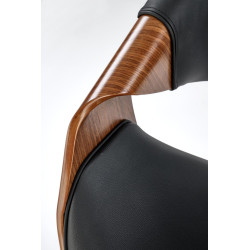 Scaun birou Halmar Bilbo, inaltime reglabila 72-82cm, baza metal, stil modern, piele, maro/negru
