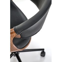 Scaun birou Halmar Bilbo, inaltime reglabila 72-82cm, baza metal, stil modern, piele, maro/negru