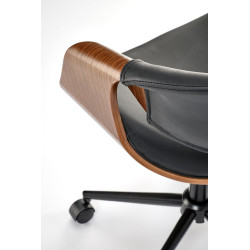 Scaun birou Halmar Bilbo, inaltime reglabila 72-82cm, baza metal, stil modern, piele, maro/negru