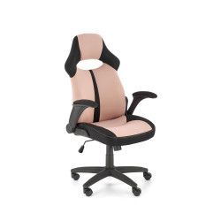 Scaun gaming Halmar Bloom, inaltime reglabila 110-120cm, cotiere reglabile, textil, roz/negru