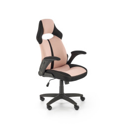 Scaun gaming Halmar Bloom, inaltime reglabila 110-120cm, cotiere reglabile, textil, roz/negru