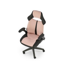 Scaun gaming Halmar Bloom, inaltime reglabila 110-120cm, cotiere reglabile, textil, roz/negru