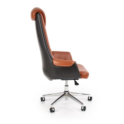 Scaun directorial Halmar Calvano, inaltime reglabila 120-130cm, functie anti-shock, piele, maro