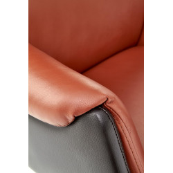 Scaun directorial Halmar Calvano, inaltime reglabila 120-130cm, functie anti-shock, piele, maro