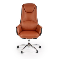 Scaun directorial Halmar Calvano, inaltime reglabila 120-130cm, functie anti-shock, piele, maro