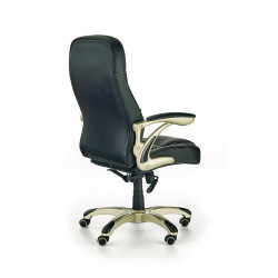Scaun directorial Halmar Carlos, inaltime reglabila 106-114cm, roti cauciucate, piele, negru