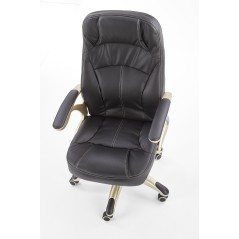 Scaun directorial Halmar Carlos, inaltime reglabila 106-114cm, roti cauciucate, piele, negru
