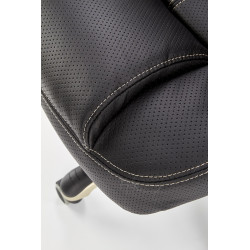 Scaun directorial Halmar Carlos, inaltime reglabila 106-114cm, roti cauciucate, piele, negru