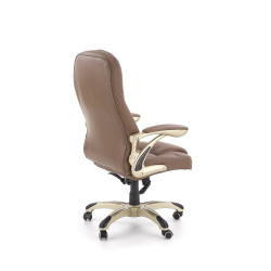 Scaun directorial Halmar Carlos, inaltime reglabila 106-114cm, roti cauciucate, piele, maro