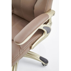 Scaun directorial Halmar Carlos, inaltime reglabila 106-114cm, roti cauciucate, piele, maro