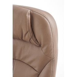 Scaun directorial Halmar Carlos, inaltime reglabila 106-114cm, roti cauciucate, piele, maro