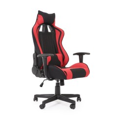 Scaun gaming Halmar Cayman, inaltime reglabila 118-128cm, suport lombar, textil, negru/rosu