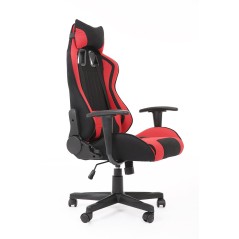 Scaun gaming Halmar Cayman, inaltime reglabila 118-128cm, suport lombar, textil, negru/rosu