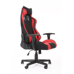 Scaun gaming Halmar Cayman, inaltime reglabila 118-128cm, suport lombar, textil, negru/rosu