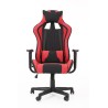 Scaun gaming Halmar Cayman, inaltime reglabila 118-128cm, suport lombar, textil, negru/rosu