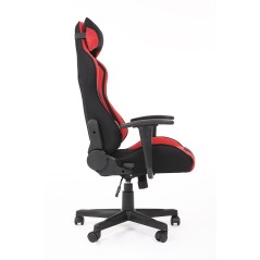 Scaun gaming Halmar Cayman, inaltime reglabila 118-128cm, suport lombar, textil, negru/rosu