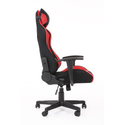 Scaun gaming Halmar Cayman, inaltime reglabila 118-128cm, suport lombar, textil, negru/rosu
