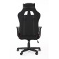 Scaun gaming rotativ, reglabil 118-128 cm, suport lombar, mecanism balansare si blocare, negru/rosu