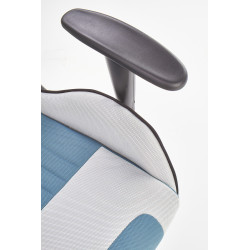 Scaun gaming Halmar Cayman, inaltime reglabila 118-128cm, suport lombar, textil, albastru/alb