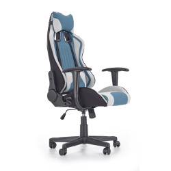 Scaun gaming Halmar Cayman, inaltime reglabila 118-128cm, suport lombar, textil, albastru/alb
